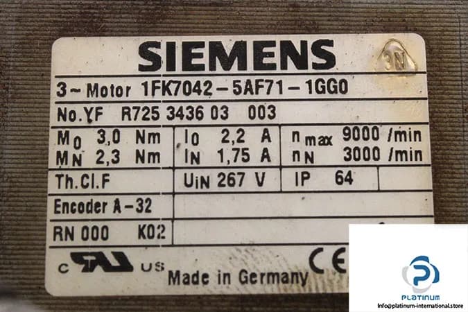 Siemens 1FK7042-5AF71-1GG0 — Servo Motors (image 5)