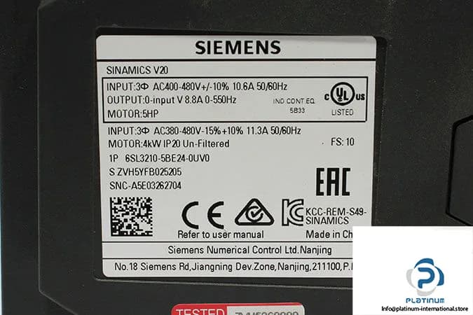 Siemens 6SL3210-5BE24-0UV0 (image 5)