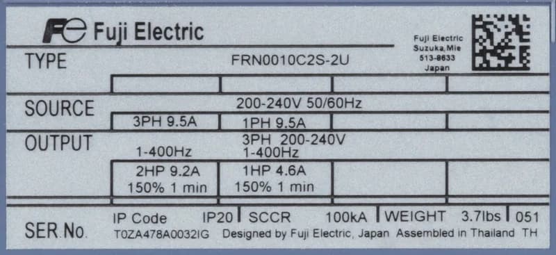 Fuji Electric FRN0020C2S-2U (image 3)