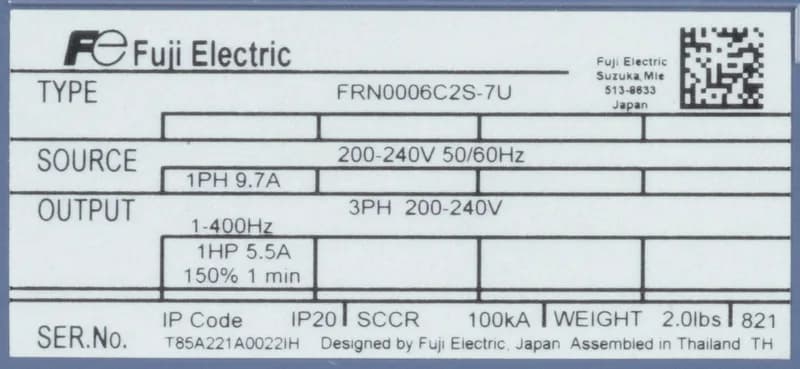 Fuji Electric FRN0006C2S-7U (image 3)