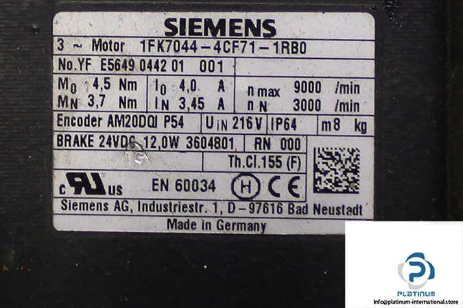 Siemens 1FK7044-4CF71-1RB0 — Servo Motors (image 4)