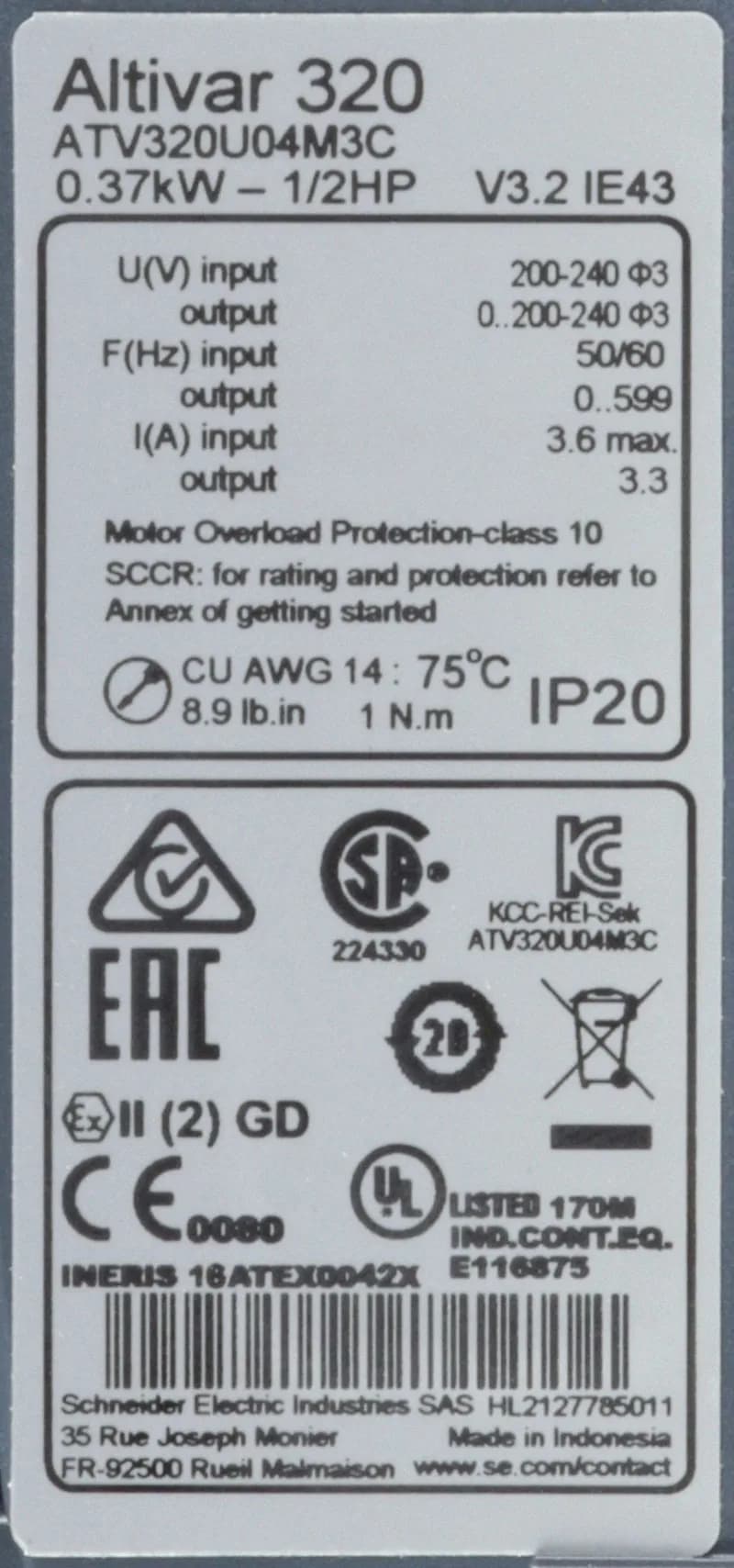Schneider Electric ATV320U04M3C (image 4)