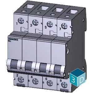 Siemens 5SL5406-7RC — 4-Pole MCB (DIN Rail)